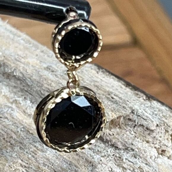 Baubles Black Gold Austrian Crystal Dangle Earrings $16 ea or bundle 3/$25 - Picture 4 of 6